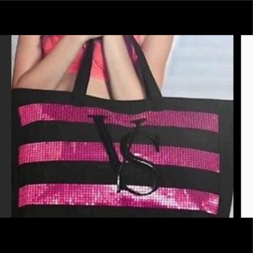 New Victoria’s Secret Magenta and black tote.